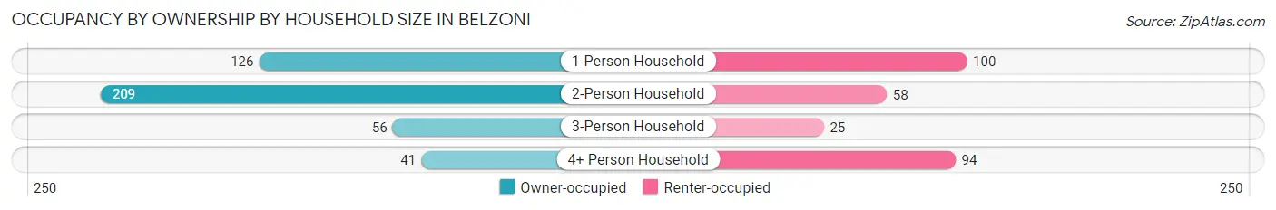 Occupancy by Ownership by Household Size in Belzoni