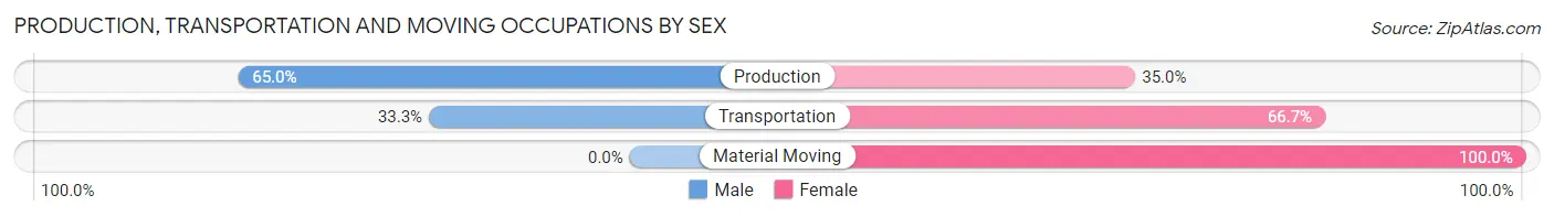 Production, Transportation and Moving Occupations by Sex in Benoit