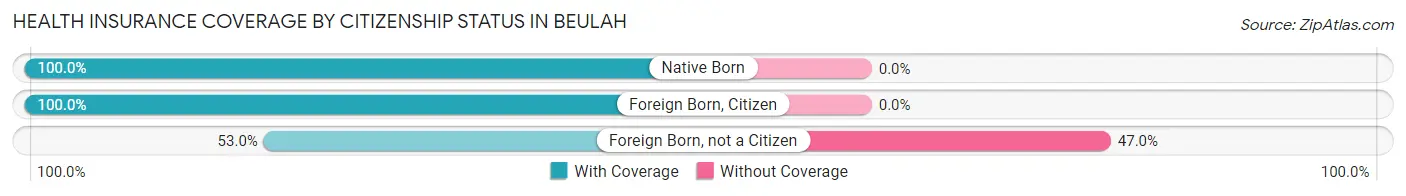 Health Insurance Coverage by Citizenship Status in Beulah