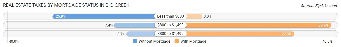 Real Estate Taxes by Mortgage Status in Big Creek