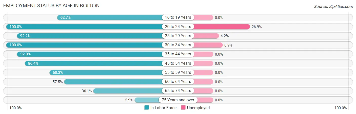 Employment Status by Age in Bolton