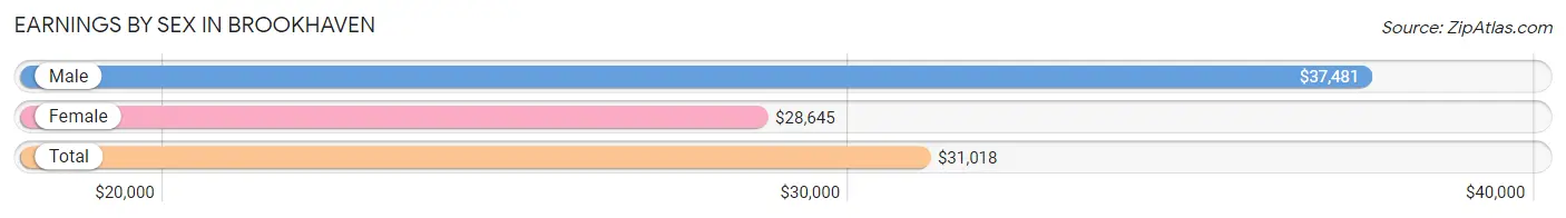 Earnings by Sex in Brookhaven