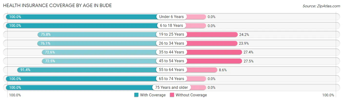 Health Insurance Coverage by Age in Bude
