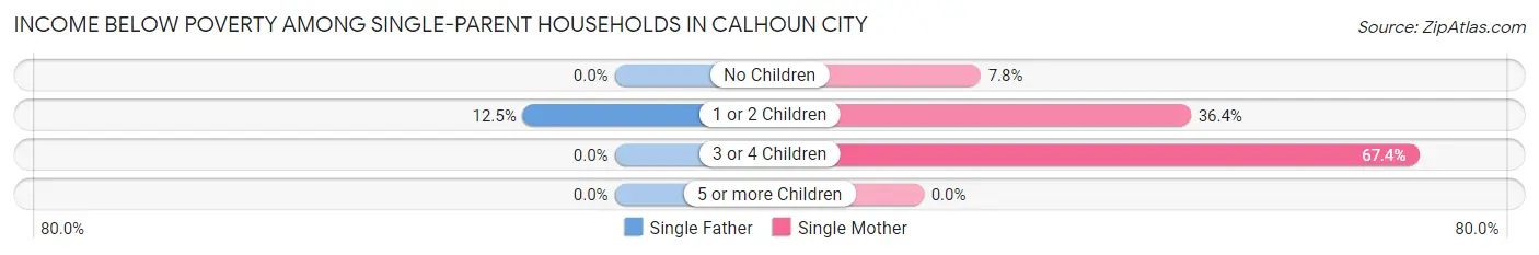 Income Below Poverty Among Single-Parent Households in Calhoun City