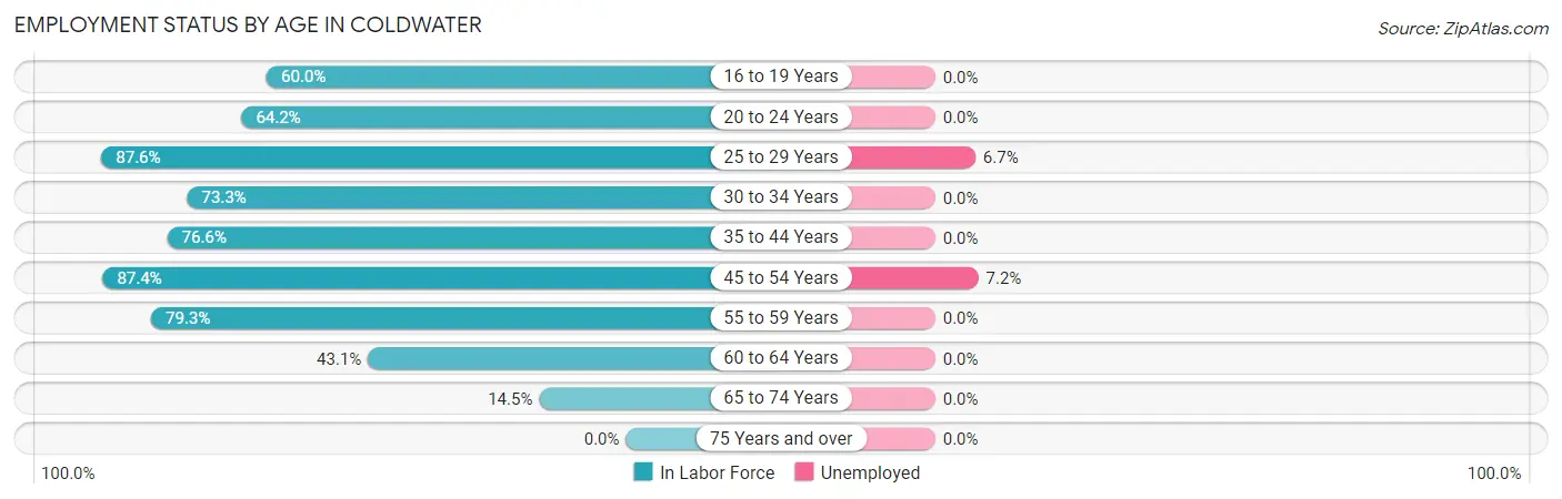 Employment Status by Age in Coldwater