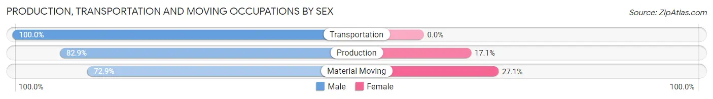 Production, Transportation and Moving Occupations by Sex in Coldwater