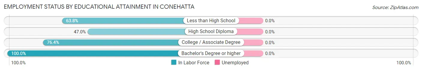 Employment Status by Educational Attainment in Conehatta