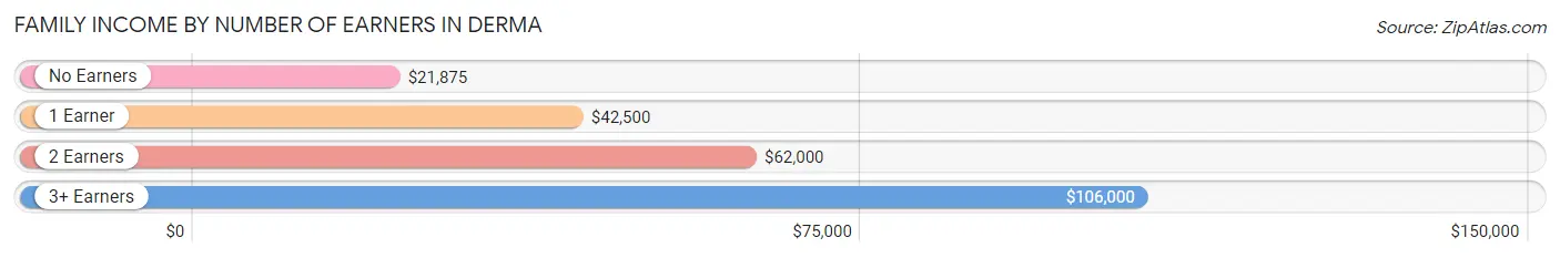 Family Income by Number of Earners in Derma