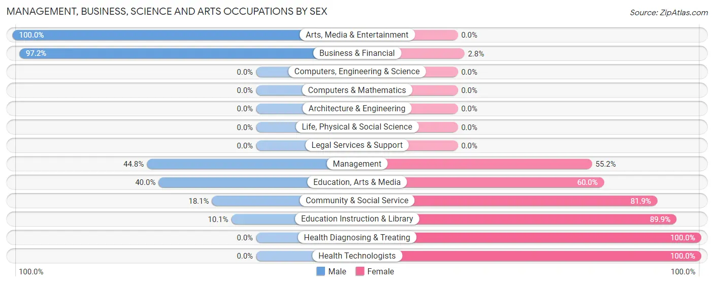 Management, Business, Science and Arts Occupations by Sex in Drew