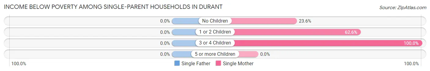 Income Below Poverty Among Single-Parent Households in Durant