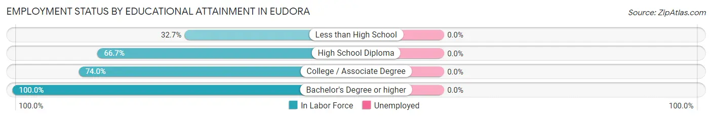 Employment Status by Educational Attainment in Eudora