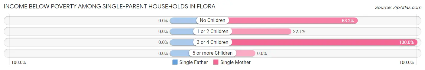 Income Below Poverty Among Single-Parent Households in Flora
