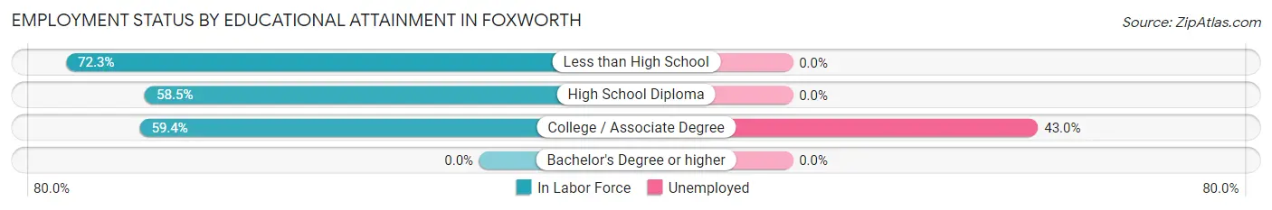 Employment Status by Educational Attainment in Foxworth