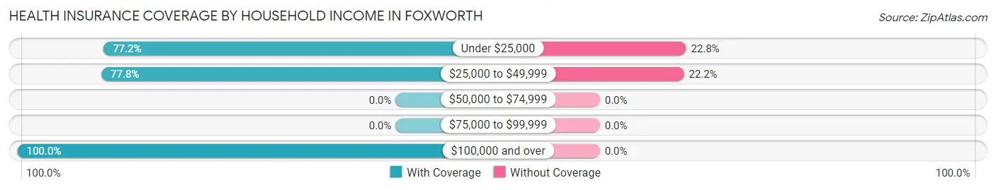 Health Insurance Coverage by Household Income in Foxworth