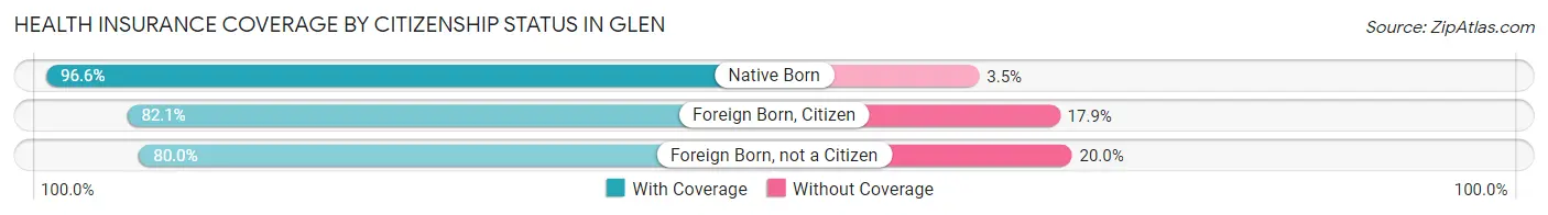 Health Insurance Coverage by Citizenship Status in Glen