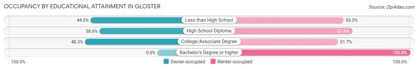 Occupancy by Educational Attainment in Gloster