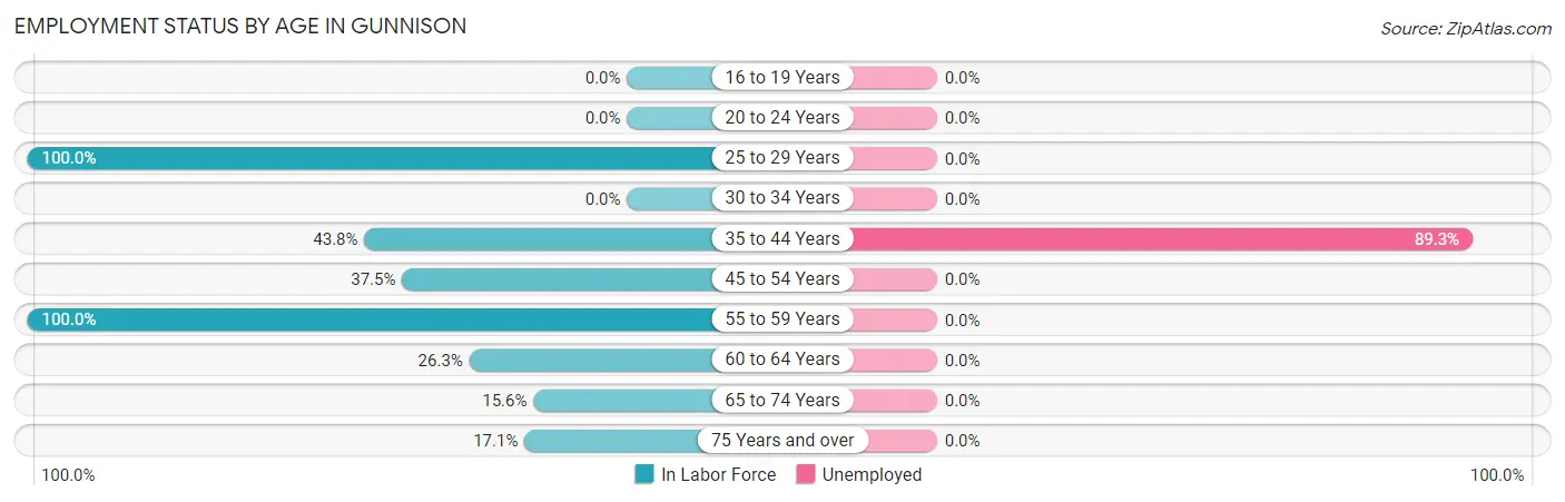 Employment Status by Age in Gunnison