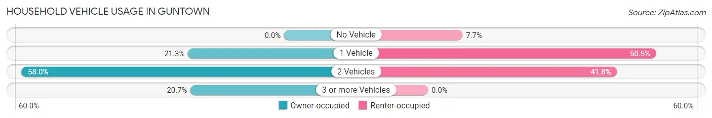 Household Vehicle Usage in Guntown
