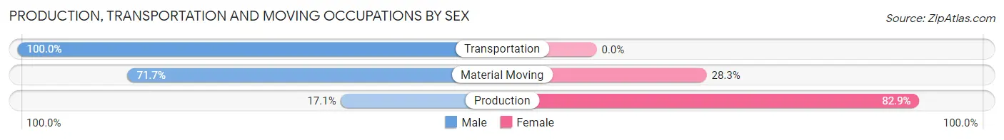 Production, Transportation and Moving Occupations by Sex in Hazlehurst