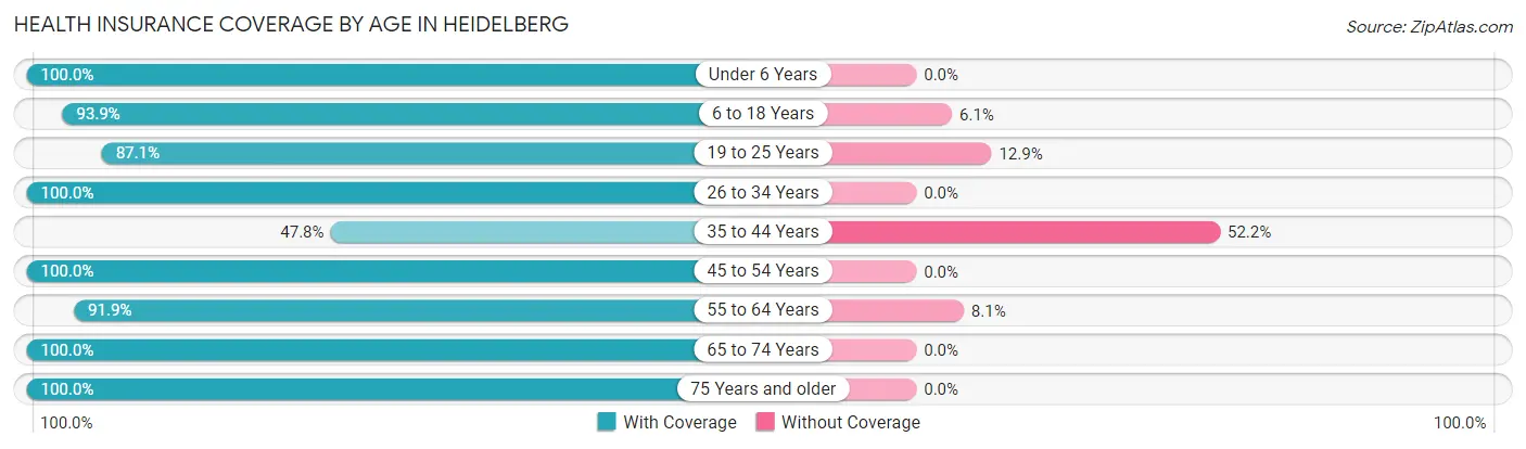 Health Insurance Coverage by Age in Heidelberg