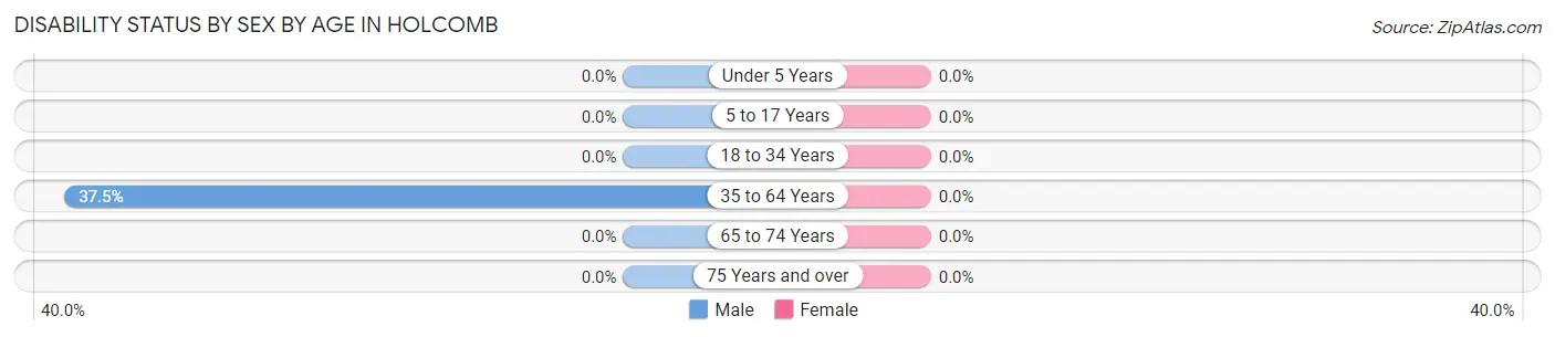 Disability Status by Sex by Age in Holcomb
