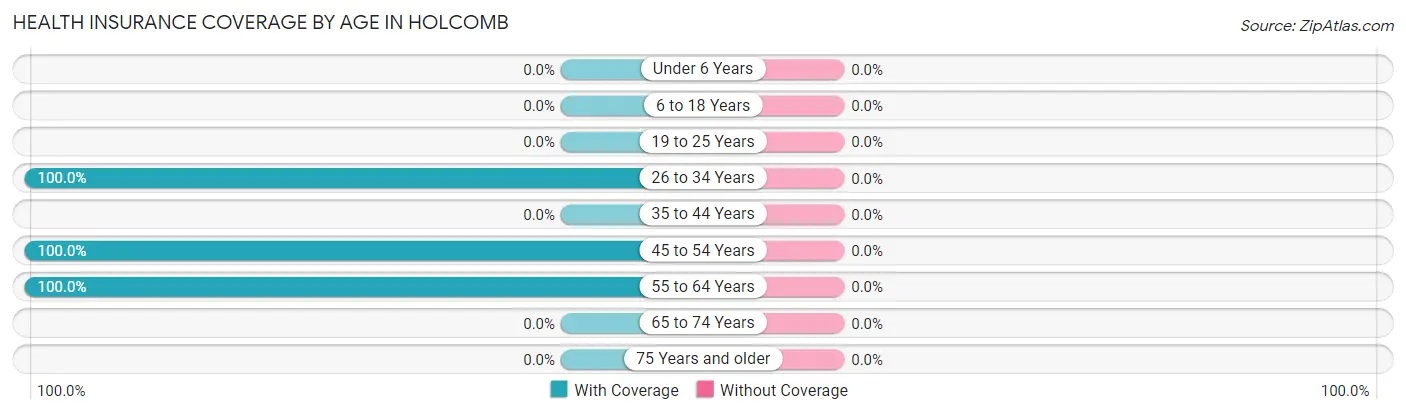 Health Insurance Coverage by Age in Holcomb