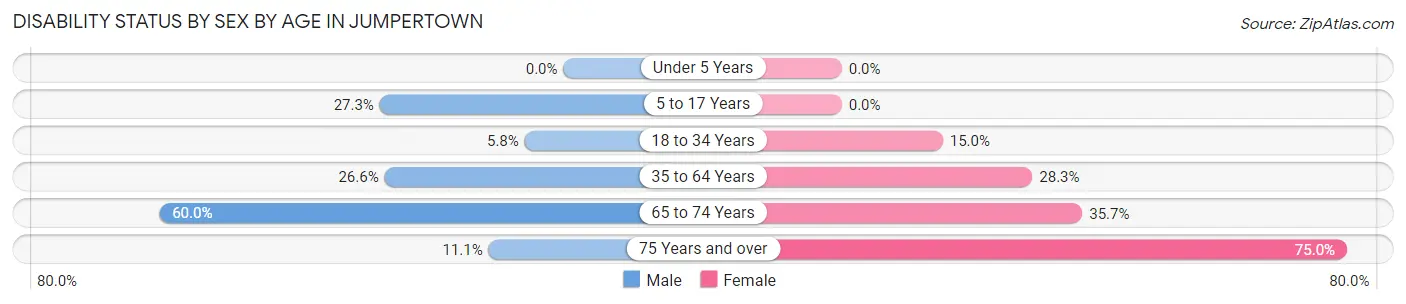 Disability Status by Sex by Age in Jumpertown