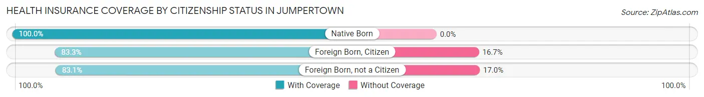 Health Insurance Coverage by Citizenship Status in Jumpertown