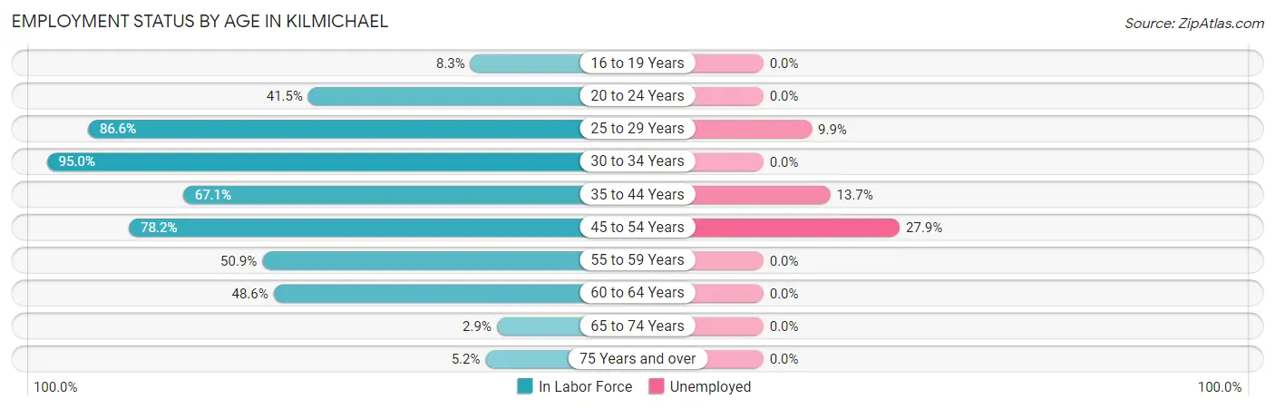 Employment Status by Age in Kilmichael