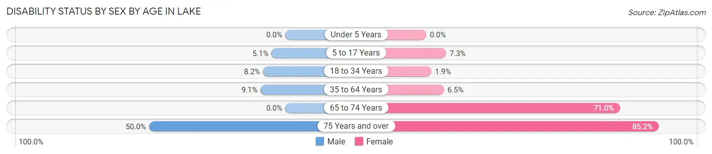 Disability Status by Sex by Age in Lake