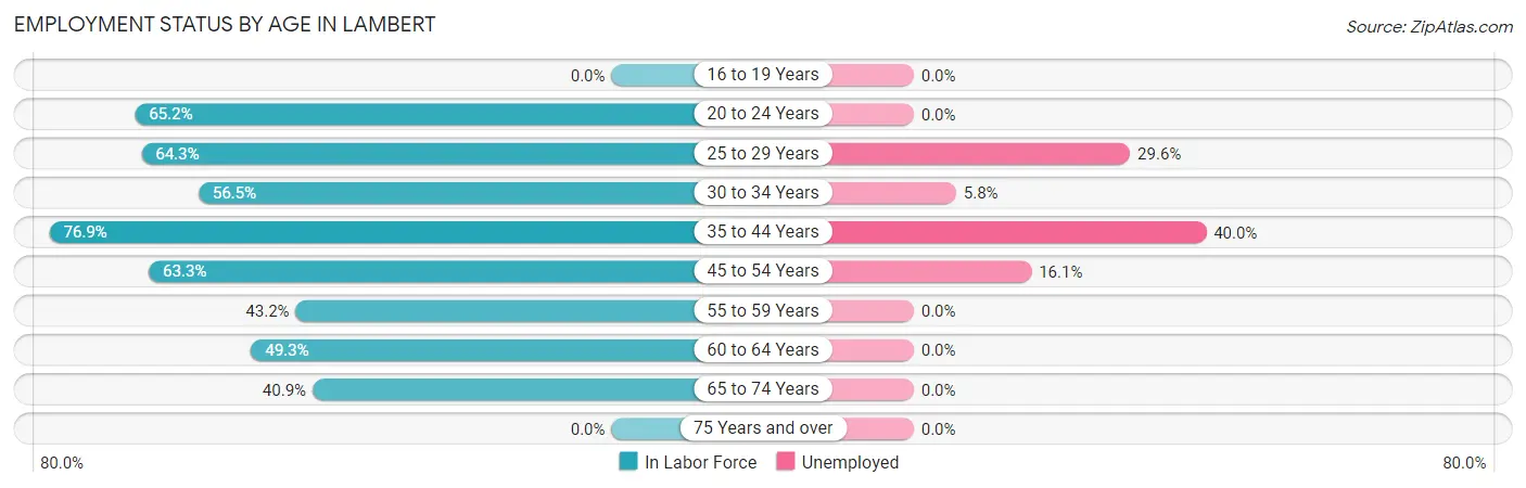 Employment Status by Age in Lambert