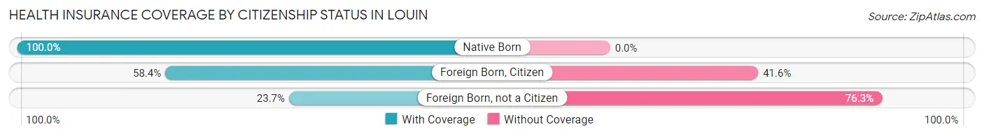 Health Insurance Coverage by Citizenship Status in Louin