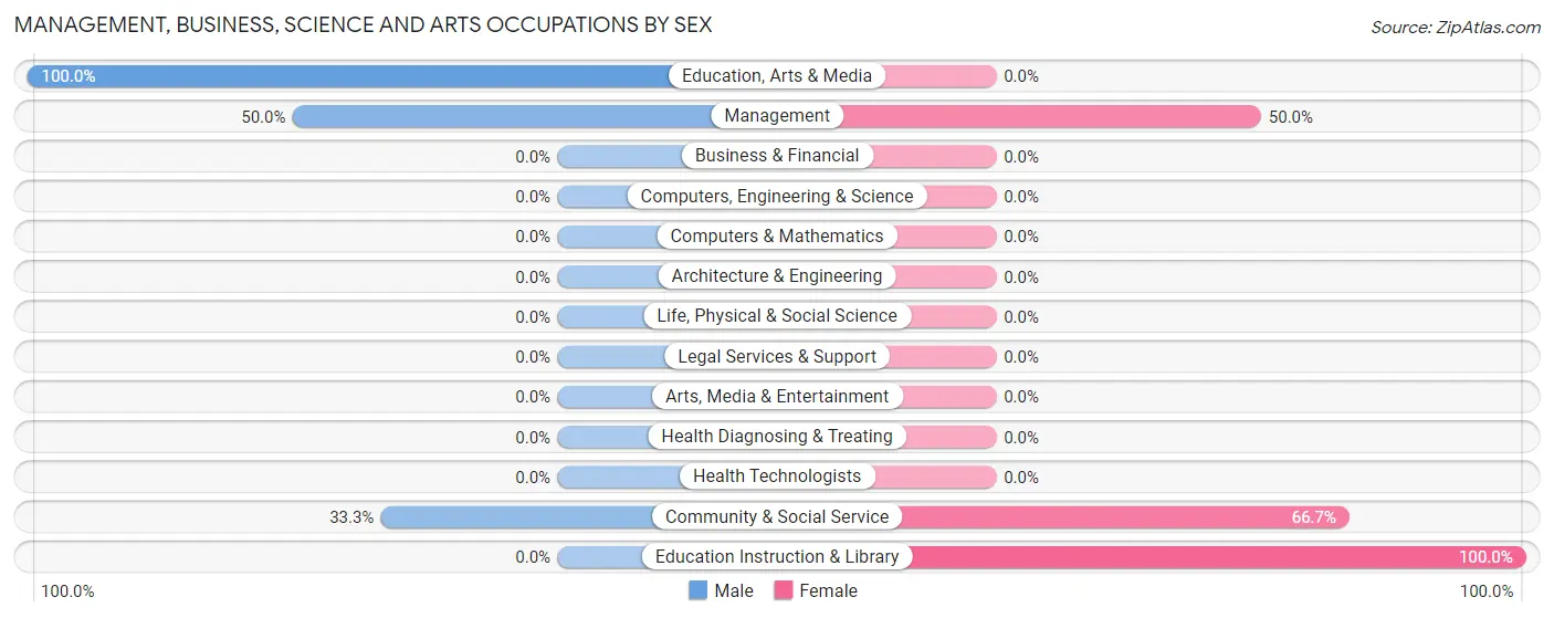 Management, Business, Science and Arts Occupations by Sex in Lula
