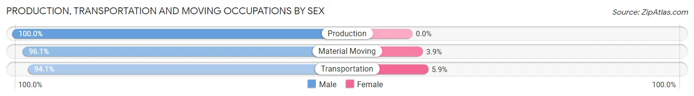 Production, Transportation and Moving Occupations by Sex in Mantachie