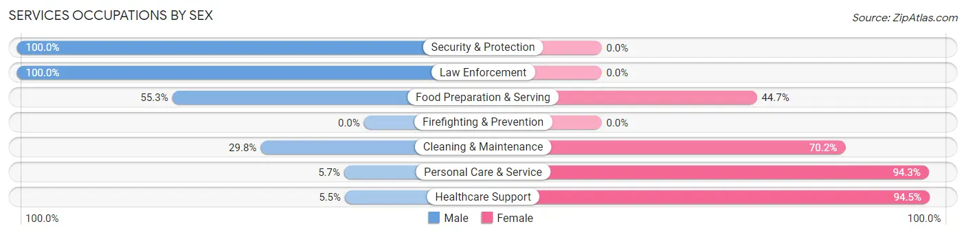 Services Occupations by Sex in Mccomb