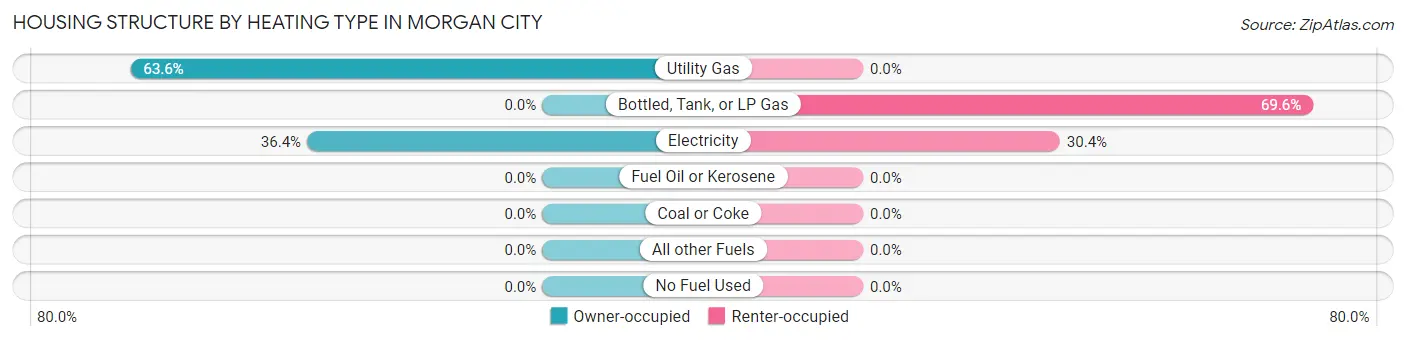 Housing Structure by Heating Type in Morgan City