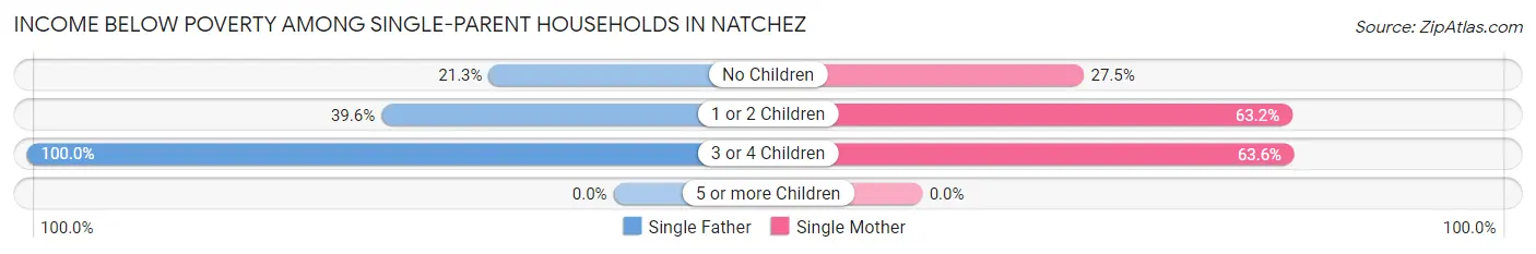 Income Below Poverty Among Single-Parent Households in Natchez