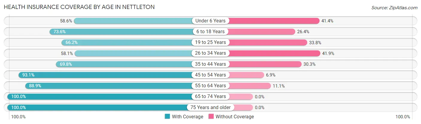 Health Insurance Coverage by Age in Nettleton