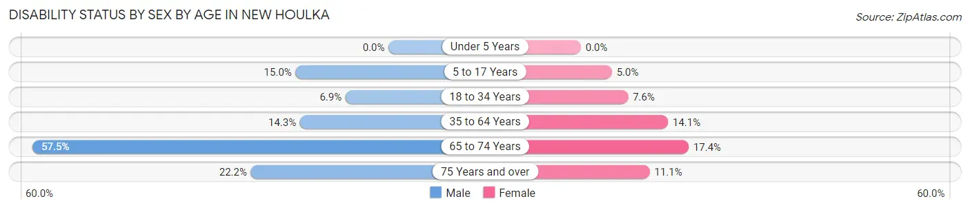 Disability Status by Sex by Age in New Houlka