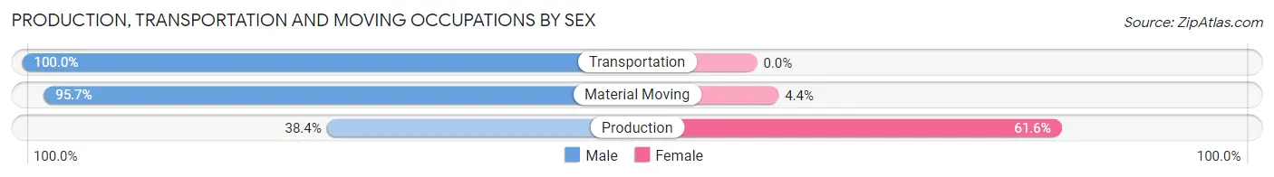 Production, Transportation and Moving Occupations by Sex in Philadelphia