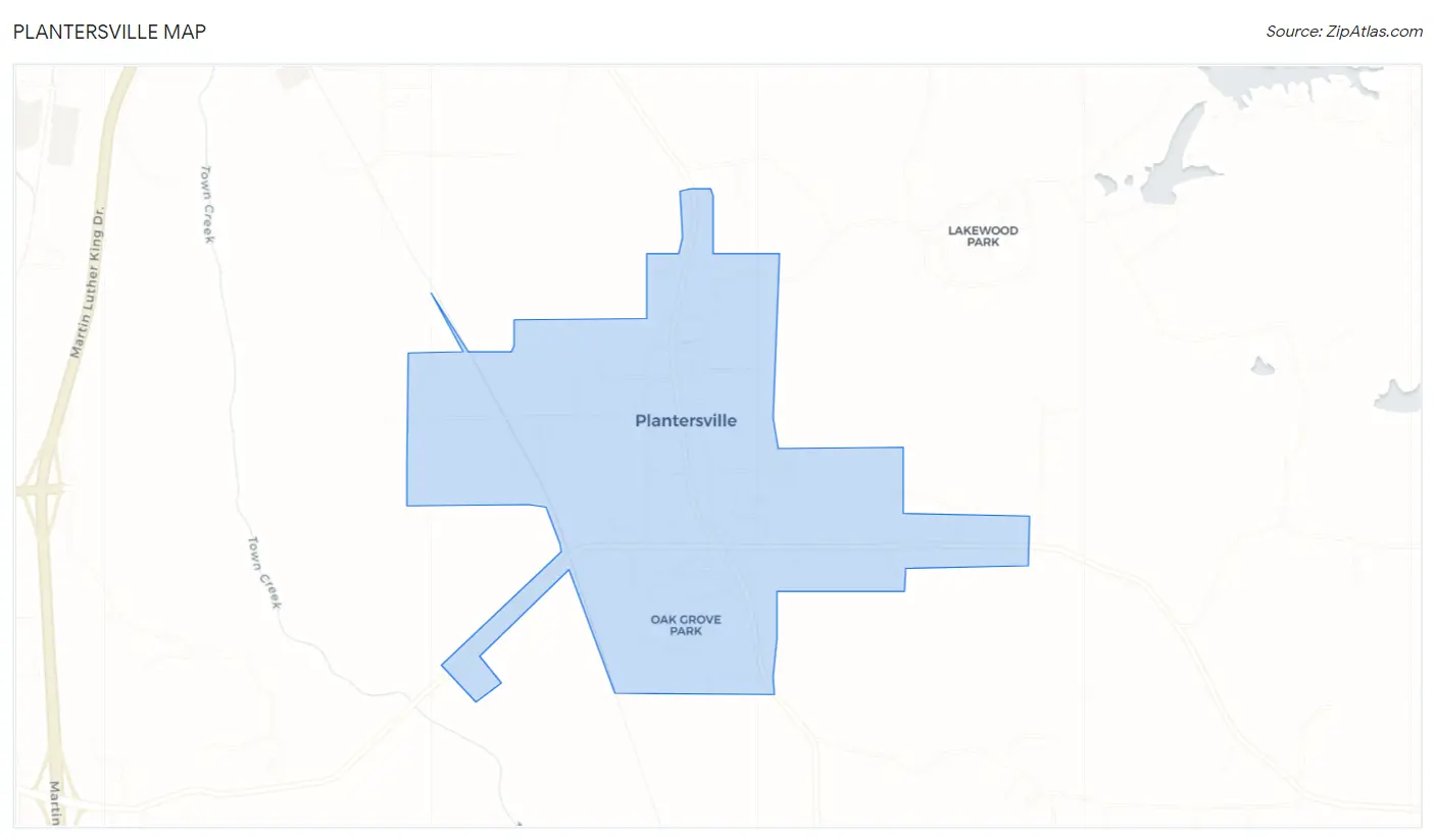 Plantersville Map