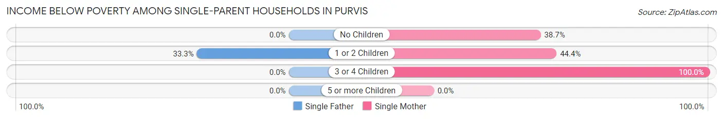 Income Below Poverty Among Single-Parent Households in Purvis