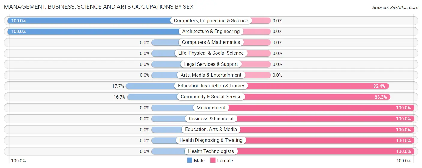 Management, Business, Science and Arts Occupations by Sex in Rienzi