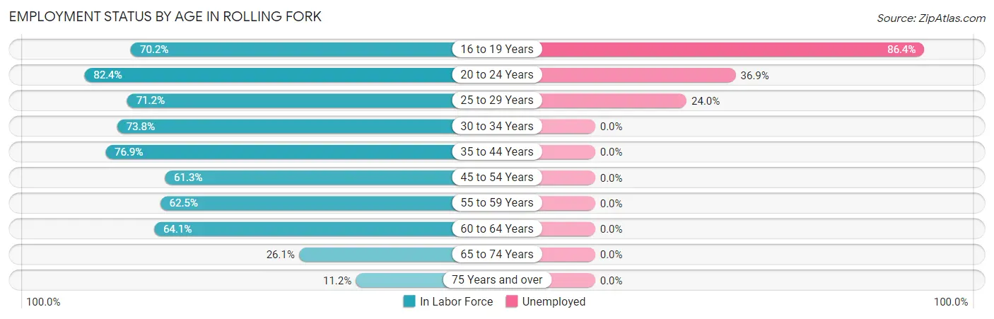 Employment Status by Age in Rolling Fork
