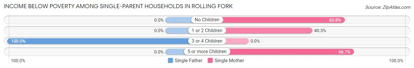 Income Below Poverty Among Single-Parent Households in Rolling Fork
