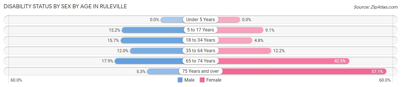 Disability Status by Sex by Age in Ruleville