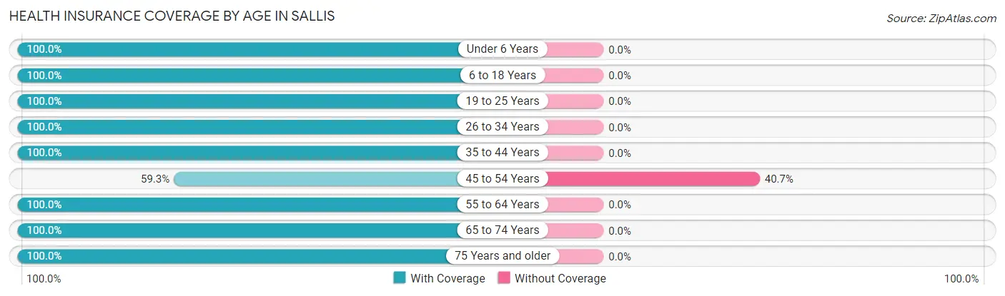 Health Insurance Coverage by Age in Sallis