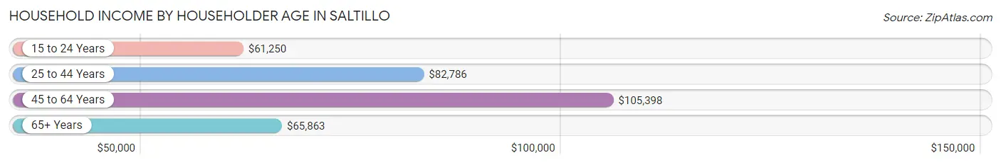 Household Income by Householder Age in Saltillo