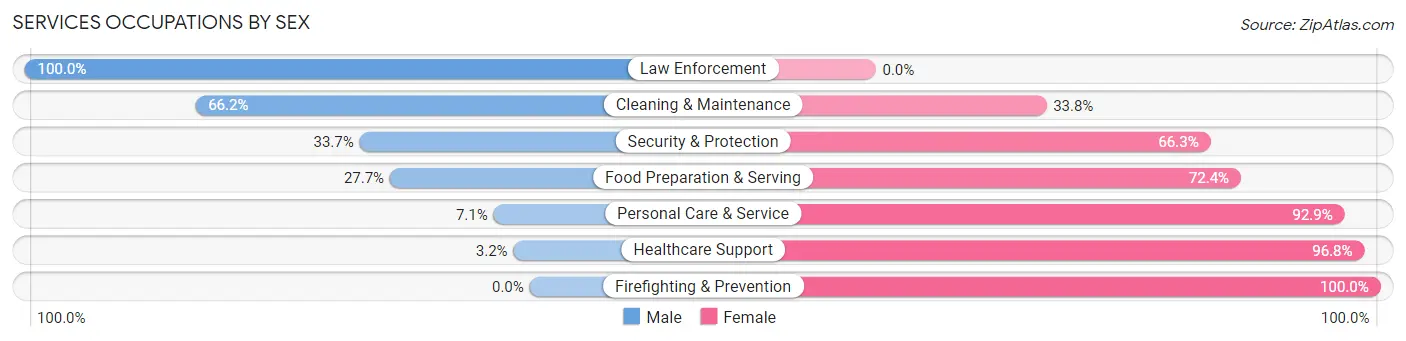 Services Occupations by Sex in Senatobia