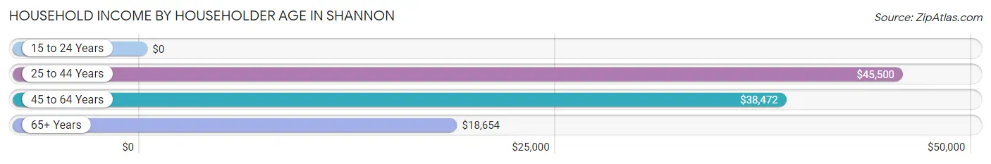 Household Income by Householder Age in Shannon